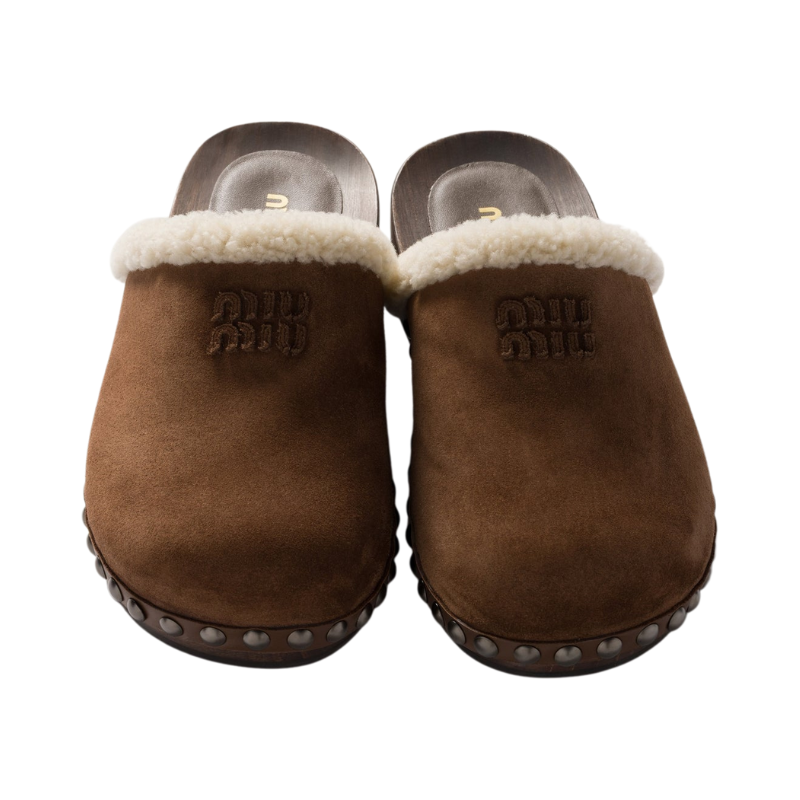 Miu Miu Suede clogs - Cocoa Brown