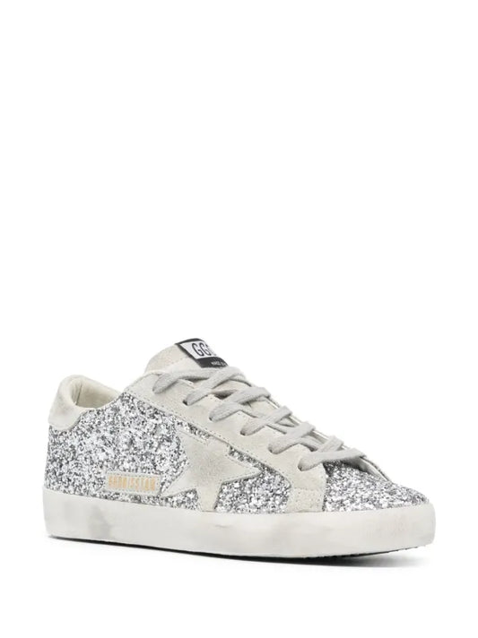Golden Goose Superstar Glitter Silver Sneakers