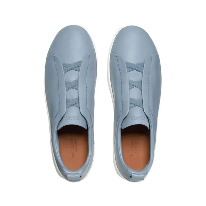 Zegna triple stitch leather sneakers