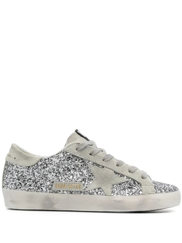 Golden Goose Superstar Glitter Silver Sneakers