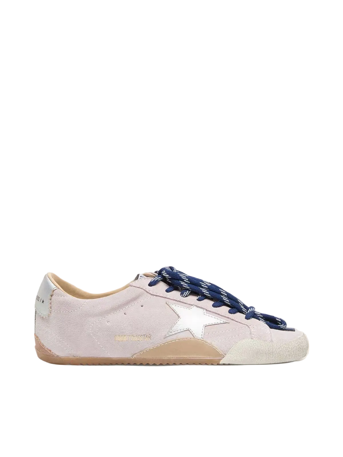 Women's True-Star in pastel pink suede with silver star and heel tab