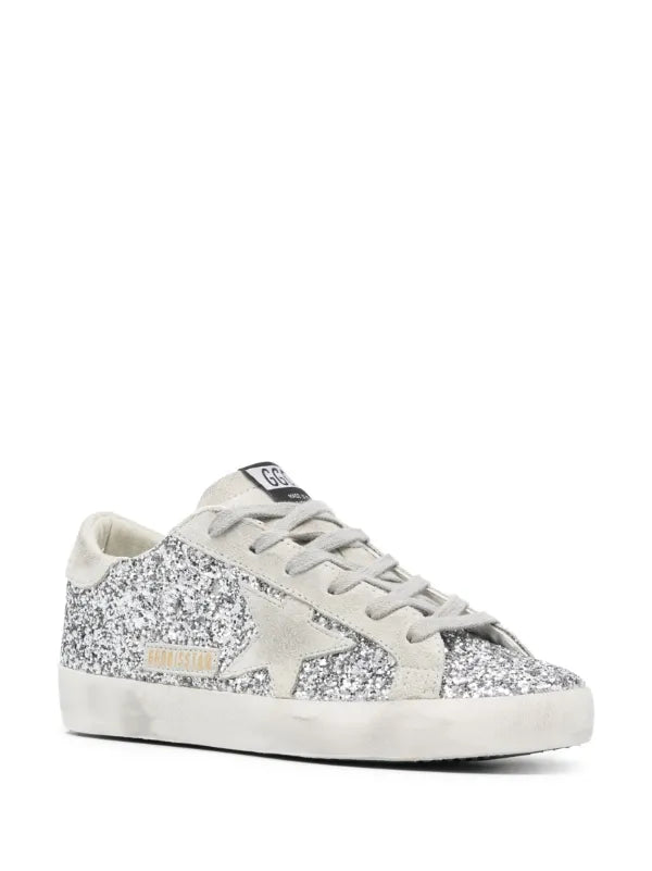 Golden Goose Superstar Glitter Silver Sneakers
