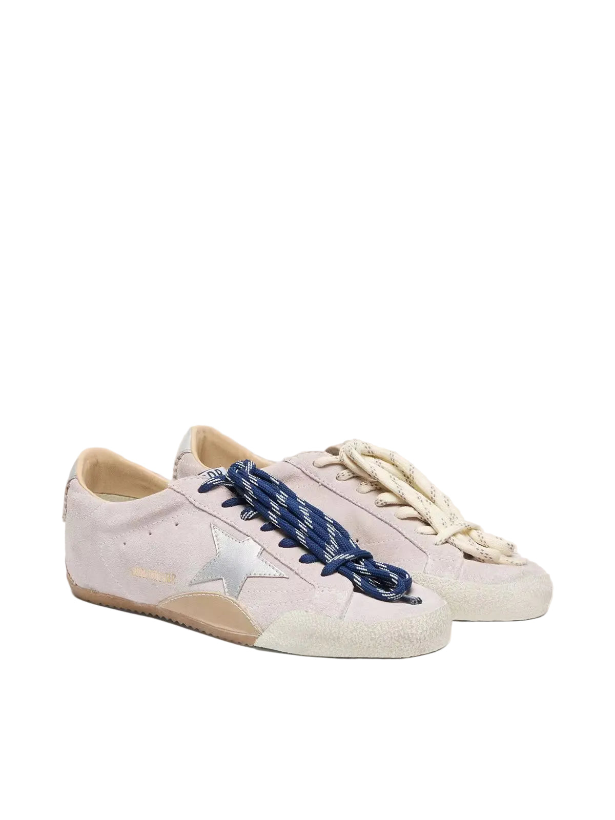 Women's True-Star in pastel pink suede with silver star and heel tab
