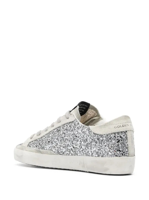 Golden Goose Superstar Glitter Silver Sneakers