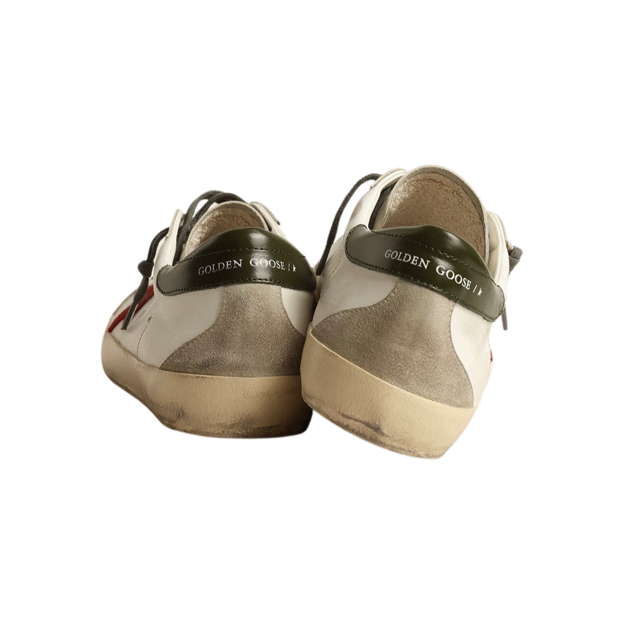 Golden Goose Super-Star with red suede star and green leather heel tab(Men's)