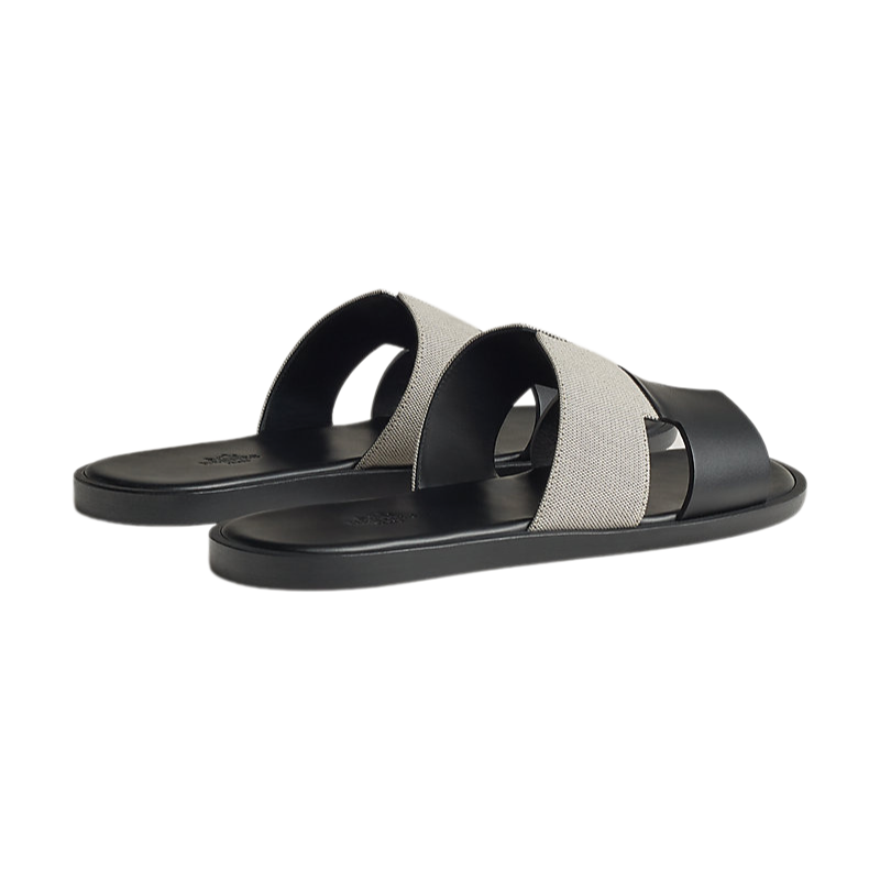 Hermès Izmir sandal black and white