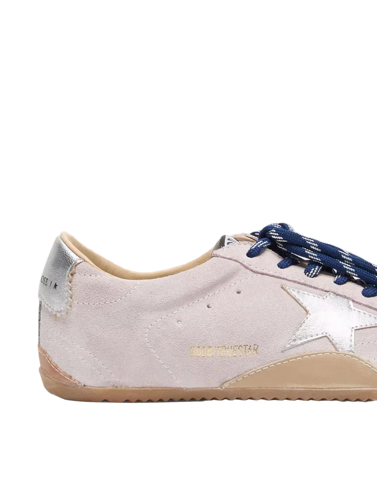 Women's True-Star in pastel pink suede with silver star and heel tab