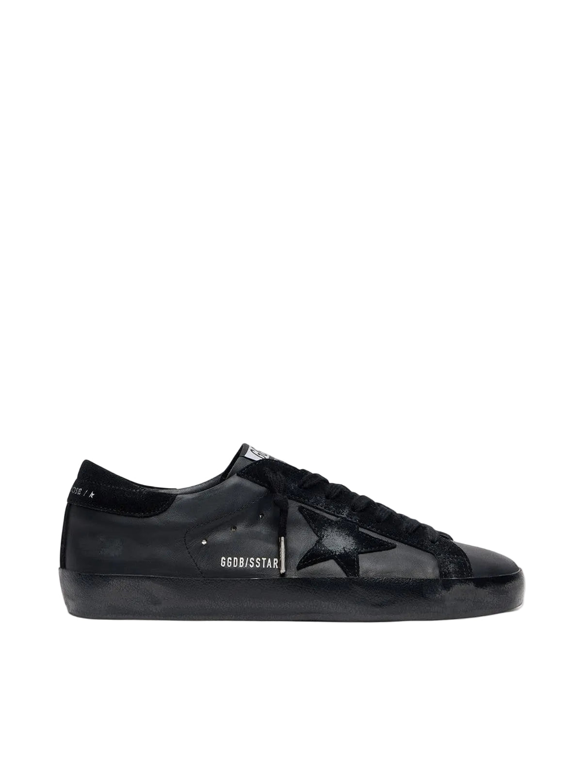 Golden Goose Super-Star in black nappa with black suede star