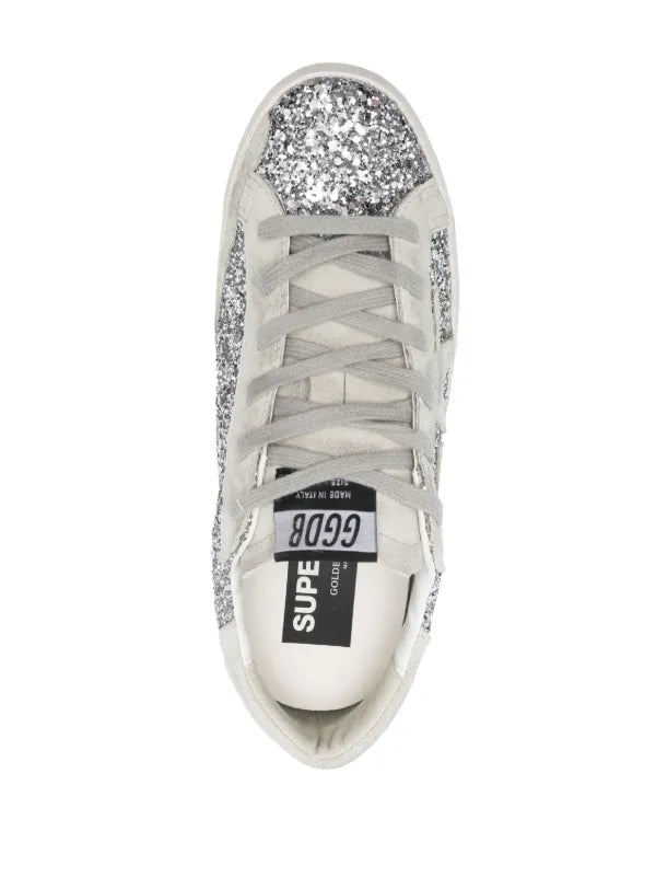 Golden Goose Superstar Glitter Silver Sneakers