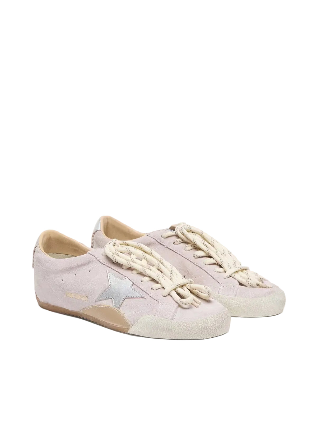 Women's True-Star in pastel pink suede with silver star and heel tab