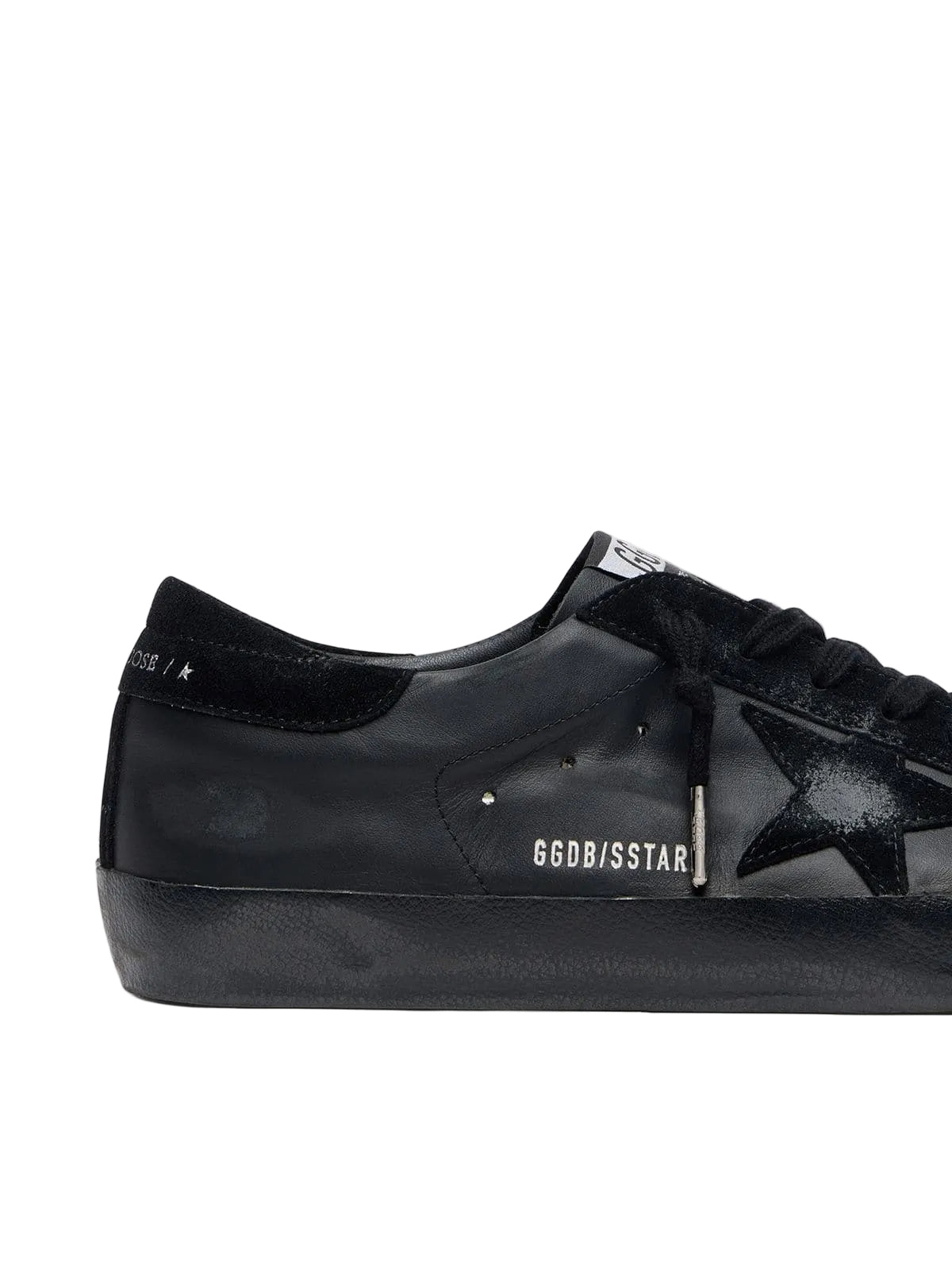 Golden Goose Super-Star in black nappa with black suede star