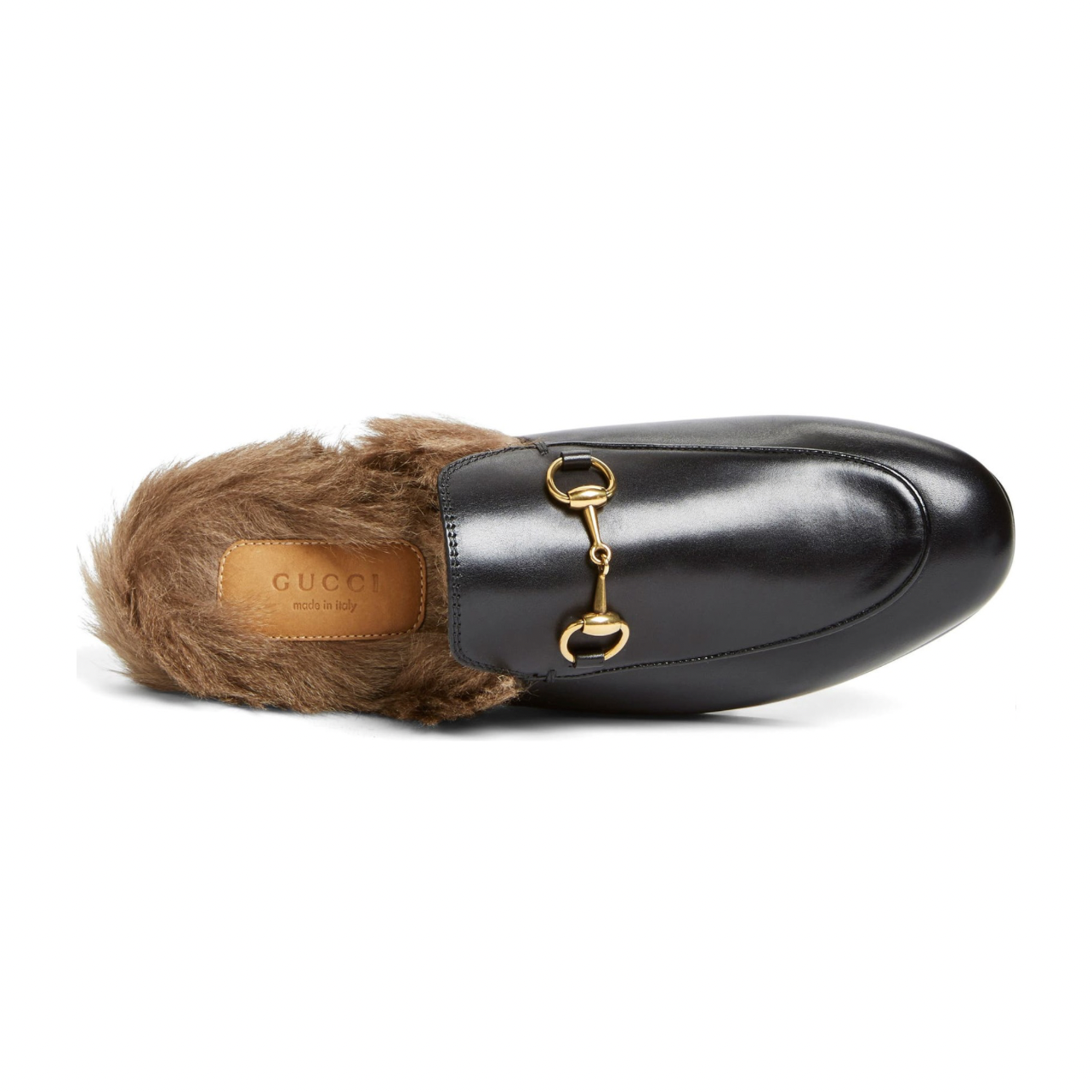 Gucci Princetown Genuine Shearling Loafer Mule - Black