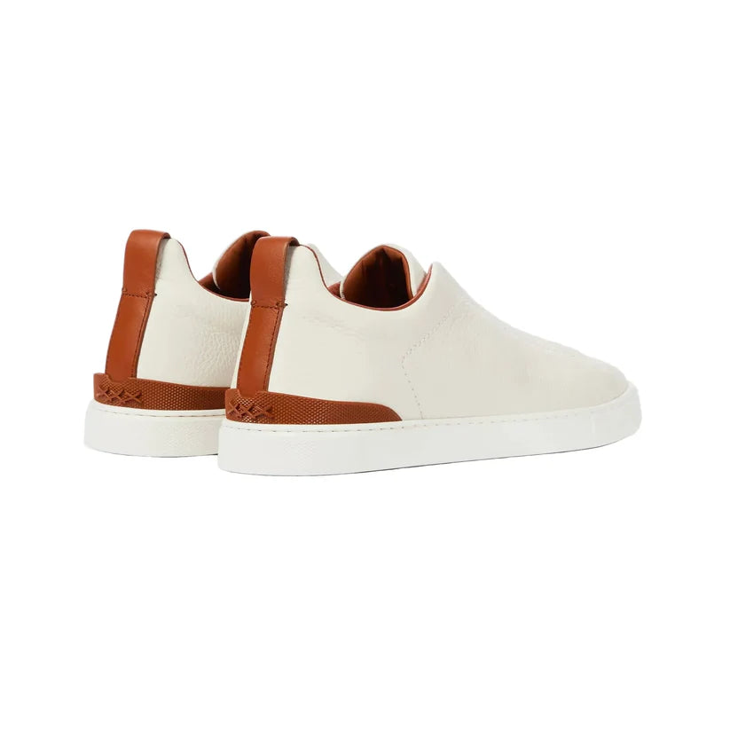 Zegna Triple Stitch leather sneakers WHITE TRIPLE STITCH