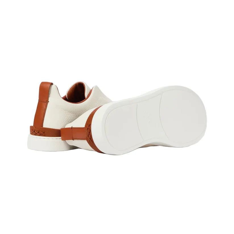 Zegna Triple Stitch leather sneakers WHITE TRIPLE STITCH