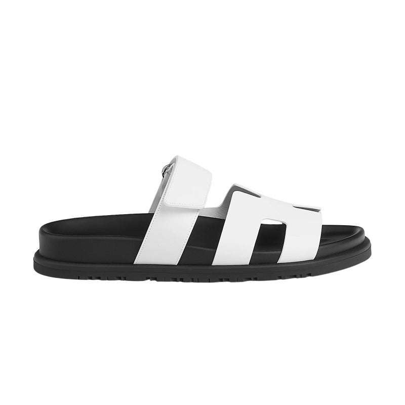 Hermes Chypre Sandals – White Palladium Hardware